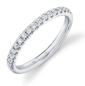 Shy Creation 1/4ctw. Diamond Wedding Band in 14k White Gold